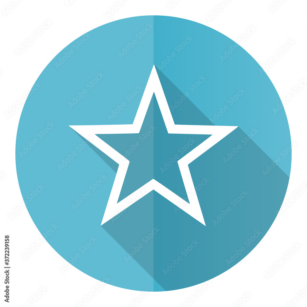 Star vector icon, flat design blue round web button isolated on white background Star vector icon, flat design blue round web button isolated on white background