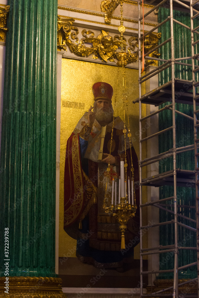 Fototapeta premium St. Petersburg. Cities of Russia. Petersburg architecture. Petersburg museums and churches. Summer in St. Petersburg. Travel across Russia. Interiors of churches in St. Petersburg.