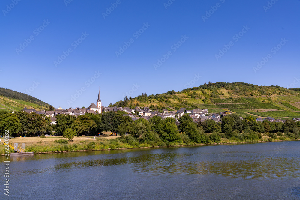 village of Enkirch in the Mosel Valley on a summer evening