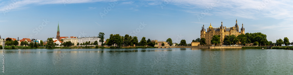 panorama view of the city of Schwerin in Mecklenburg-Vorpommern