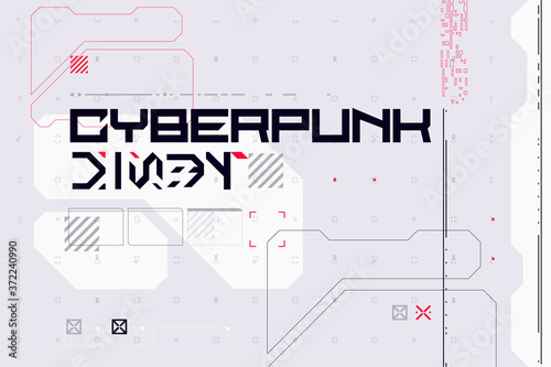 Modern cyberpunk poster. Futuristic Abstract HUD. Good for game UI. Vector Illustration EPS10