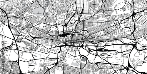 Urban vector city map of Johannesburg, South Africa