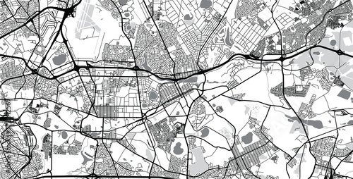Urban vector city map of Benoni, South Africa