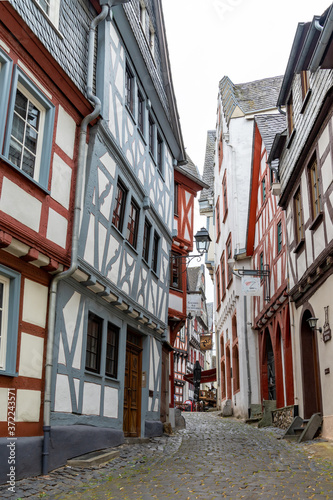 well-maintained and historic old half-timbered houses in the old city center of Limburg