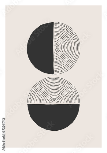Trendy abstract creative minimalist artistic hand drawn composition