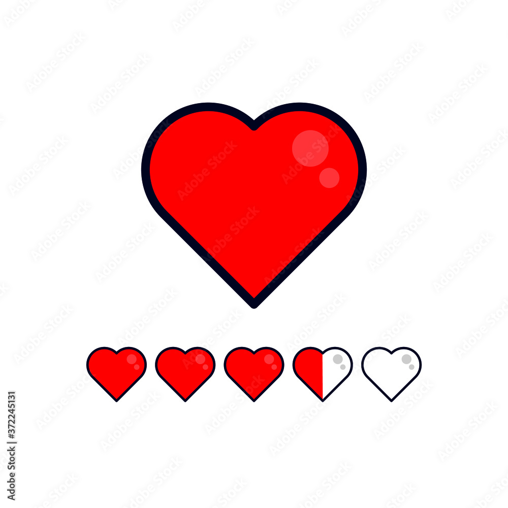 love rate heart icon vector eps