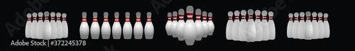group of bowling pins. icon design template with various models. vector illustration