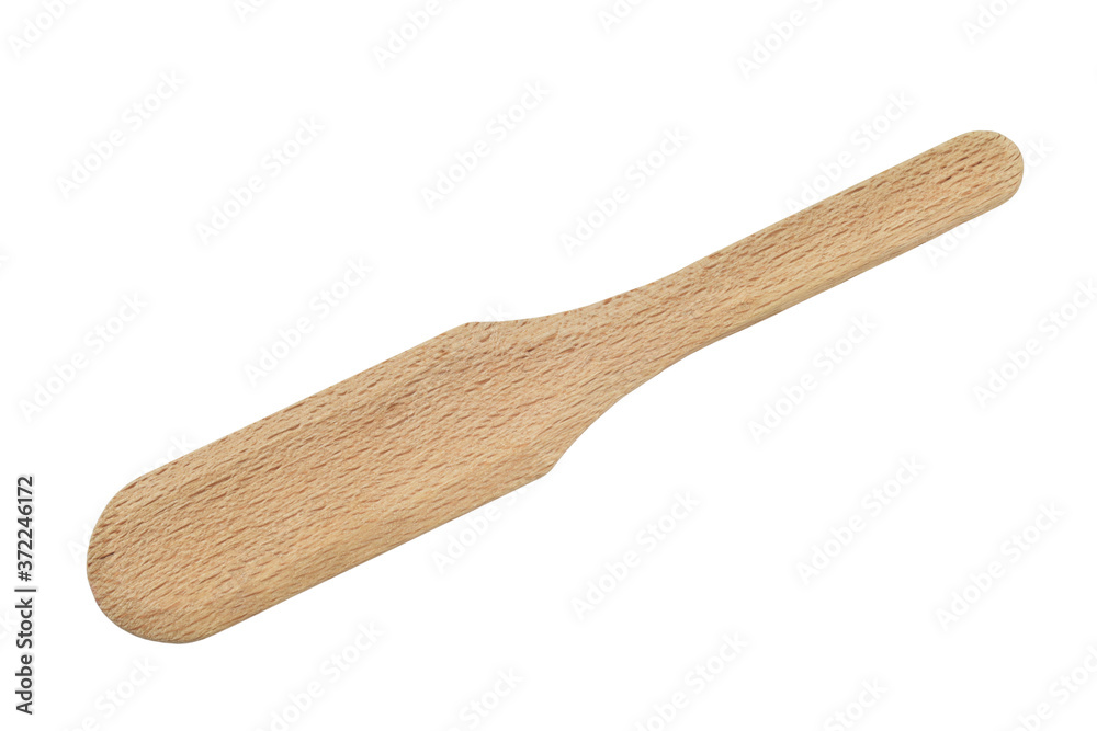 wooden paddle, kitchen spatula for cooking isolated on white background wooden paddle, kitchen spatula for cooking isolated on white background