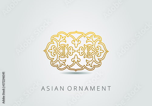 Islamic ornament vector, persian motiff. Asian floral designs. Abstract Asian elements of the national pattern of the ancient nomads of the Kazakhs, Kyrgyz, Mongols, Tatars, Uzbeks, Tajiks and others.
