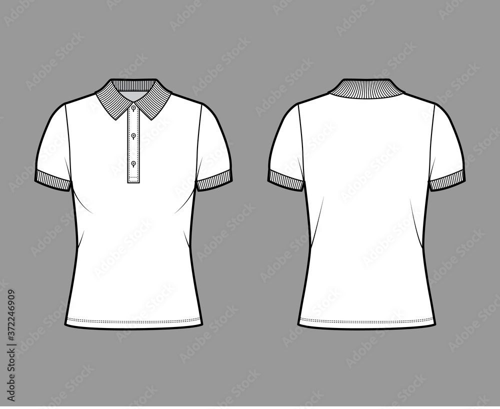 Polo Shirt Design Vector White Blue Colors Stock Illustrations