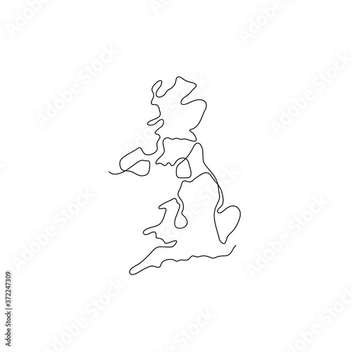 One line United Kingdom design silhouette. Hand drawn minimalism style vector illustration.