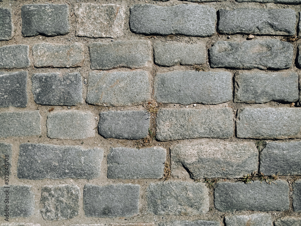 Texture of gray paving stones, top view. Texture of gray paving stones, top view.