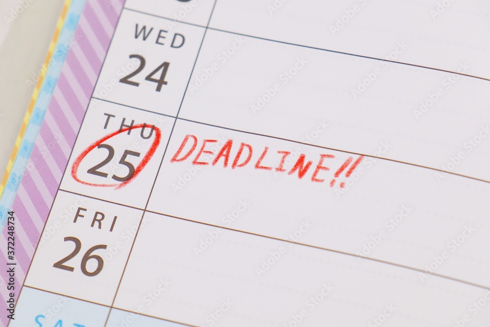 Obraz premium 締め切り(DEADLINE)