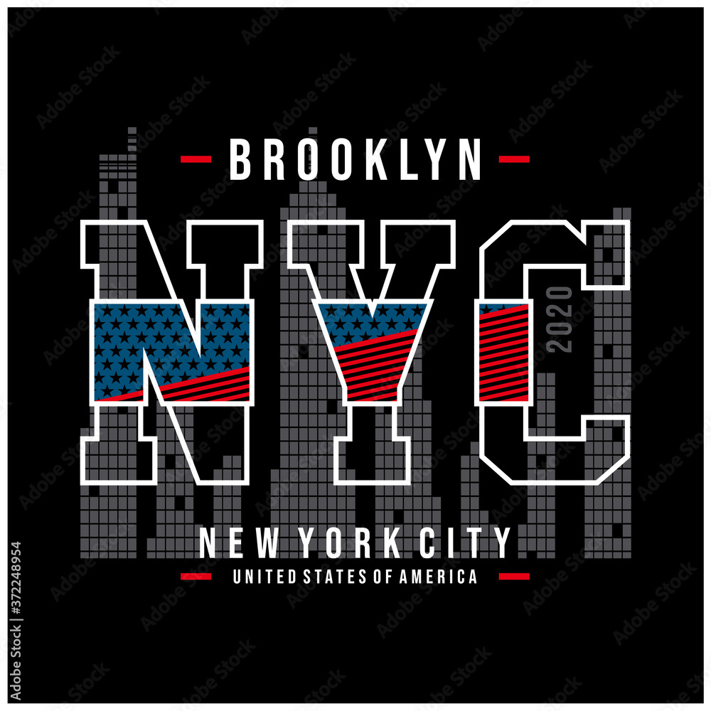 New York City typography design,for t-shirt graphics, vector illustration
