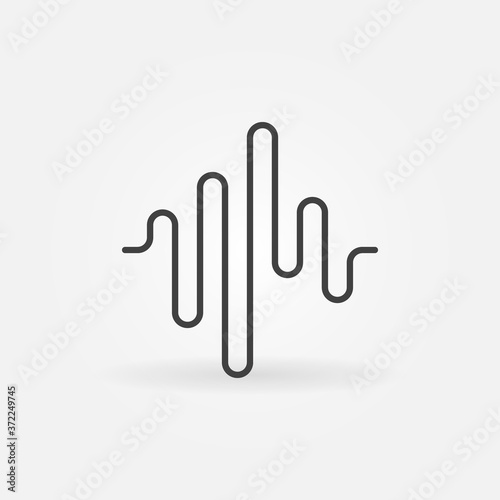 Sound Wave vector concept icon or sign in outline style
