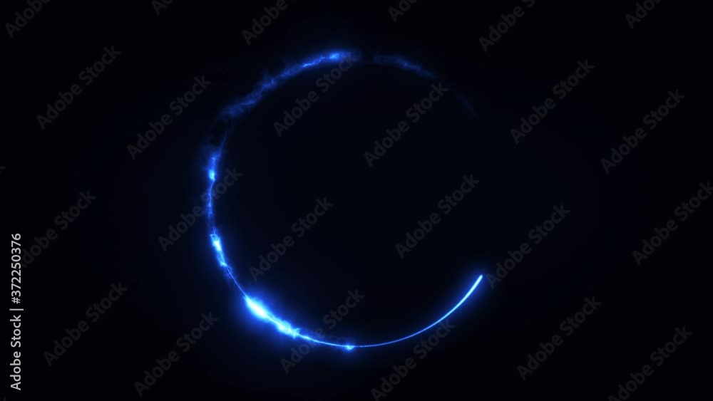Abstract Fantasy Circle Slider Seamless Looping/ 4k animation of an abstract fantasy glowing light circle stroke with fractal turbulence texture effect seamless looping