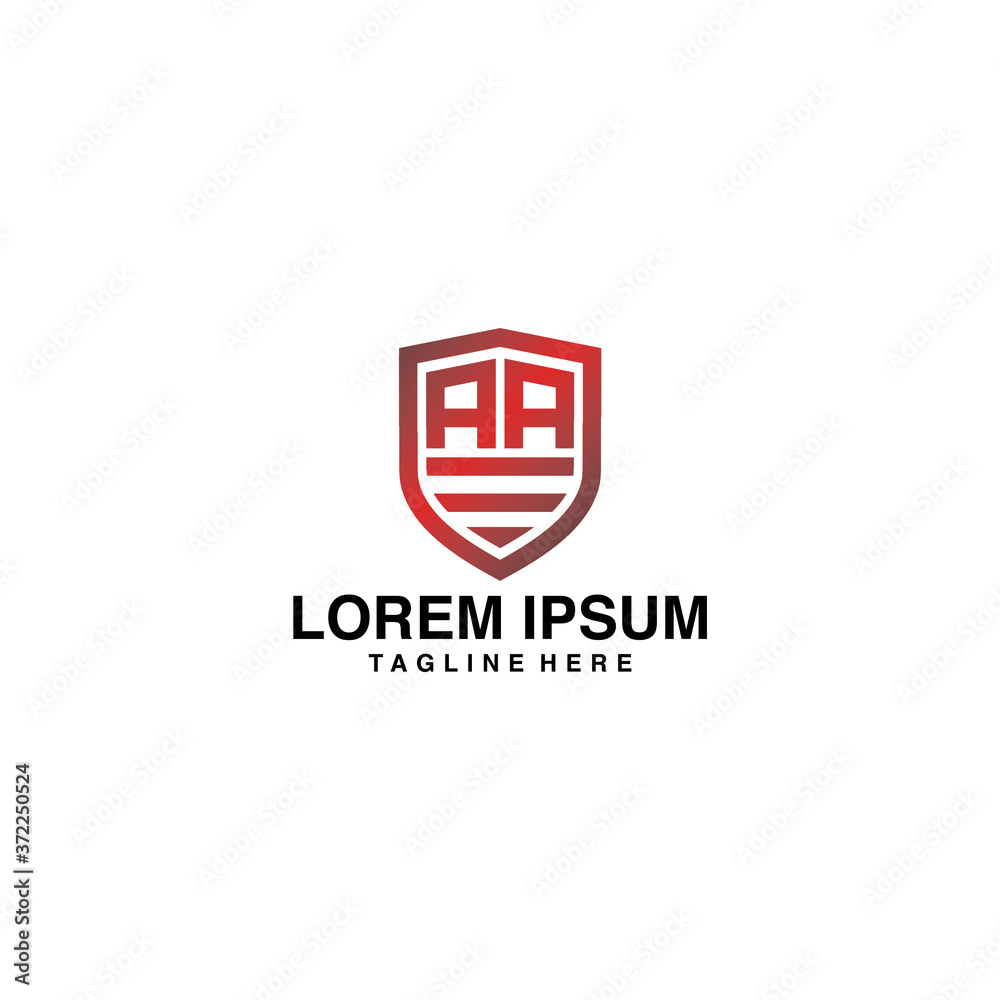 Initials A&A, With Shield Logo Vector Illustration Icon Initials A&A, With Shield Logo Vector Illustration Icon