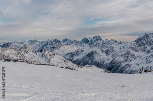 beautiful panorama of the snowy Caucasus range © Kamil