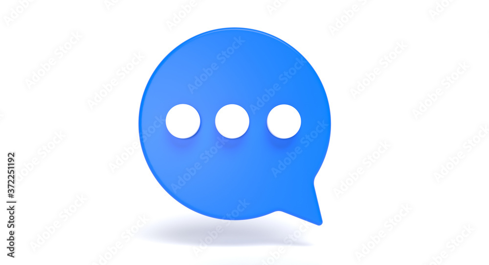Bubble chat social media 3d icon. Speak and communication message concept. 3D illustration. Bubble chat social media 3d icon. Speak and communication message concept. 3D illustration.