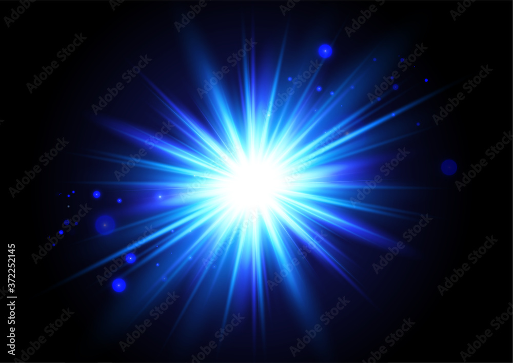 Fototapeta premium Abstract background. Radially spreading light. Cosmic light. Glitter.