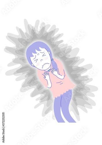 Woman suffering from panic attack