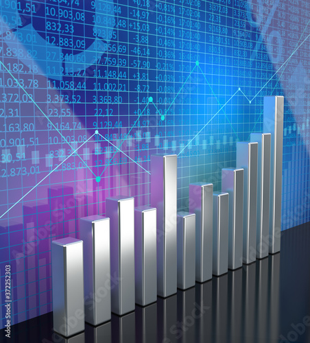 Business and Economy Background - 3D Illustration