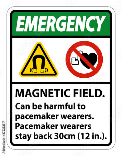 Emergency Magnetic field can be harmful to pacemaker wearers.pacemaker wearers.stay back 30cm