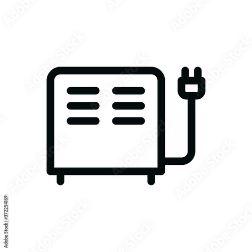 Electric heater isolated icon, convector outline vector icon with editable stroke