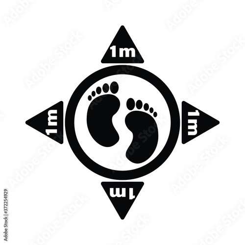 Social Distancing Standing Position Floor Ground Marker Footprint 1m Apart