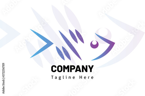 logo fish icon illustration gradient