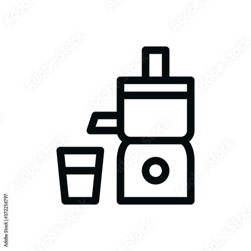 Juicer machine isolated icon, kitchen power juicer outline vector icon with editable stroke