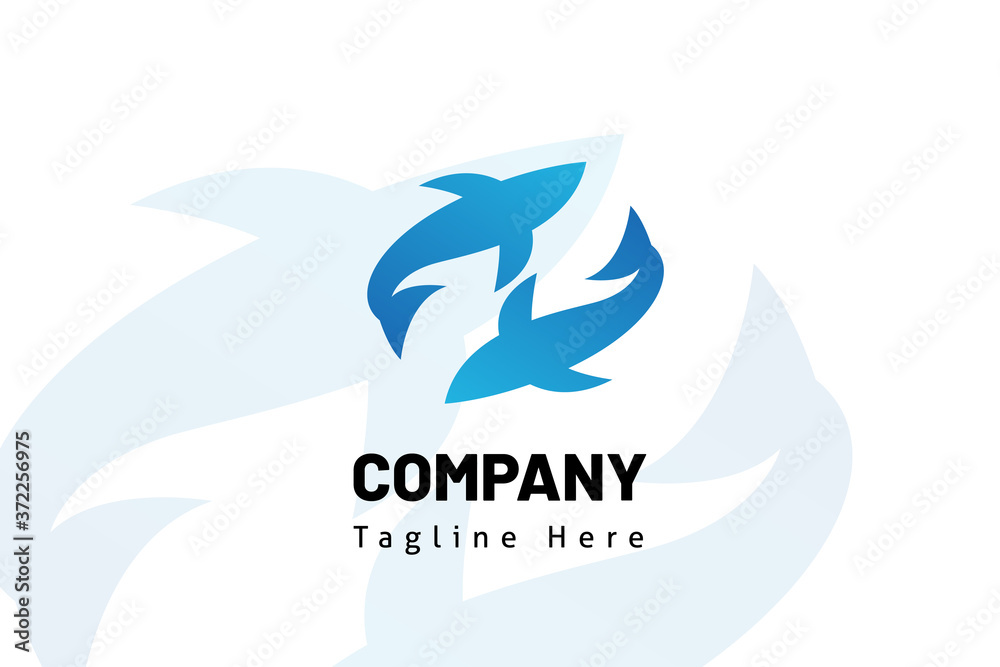 logo fish icon illustration gradient logo fish icon illustration gradient
