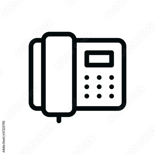 Landline phone isolated icon, desk office phone linear icon, corded telephone outline vector icon with editable stroke