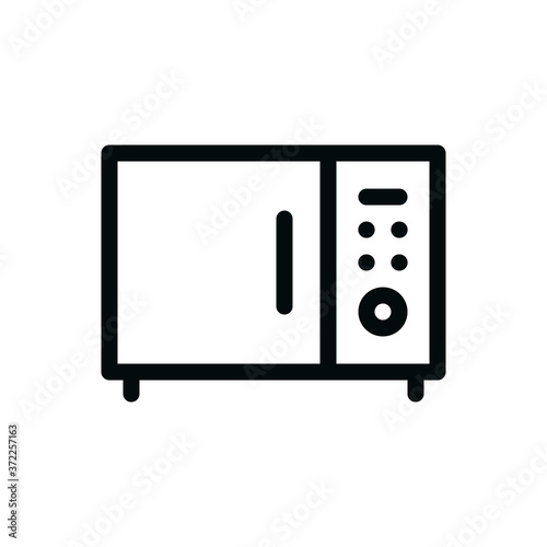 Microwave oven isolated icon, convection microwave oven outline vector icon with editable stroke