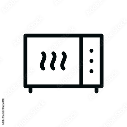 Mini oven isolated icon, microwave oven outline vector icon with editable stroke
