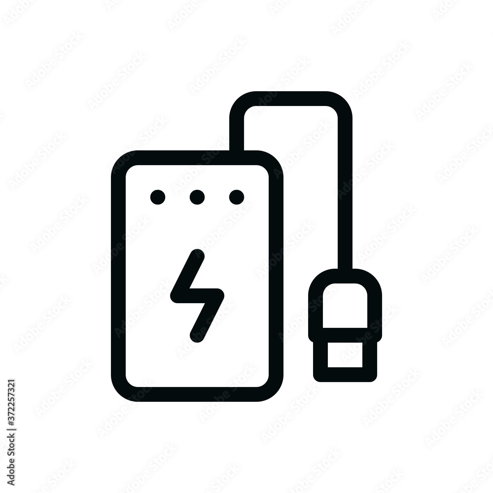 Power bank isolated icon, portable mobile phone charger outline vector icon with editable stroke Power bank isolated icon, portable mobile phone charger outline vector icon with editable stroke