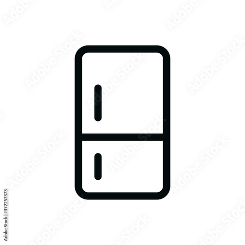 Refrigerator isolated icon, home fridge outline vector icon with editable stroke