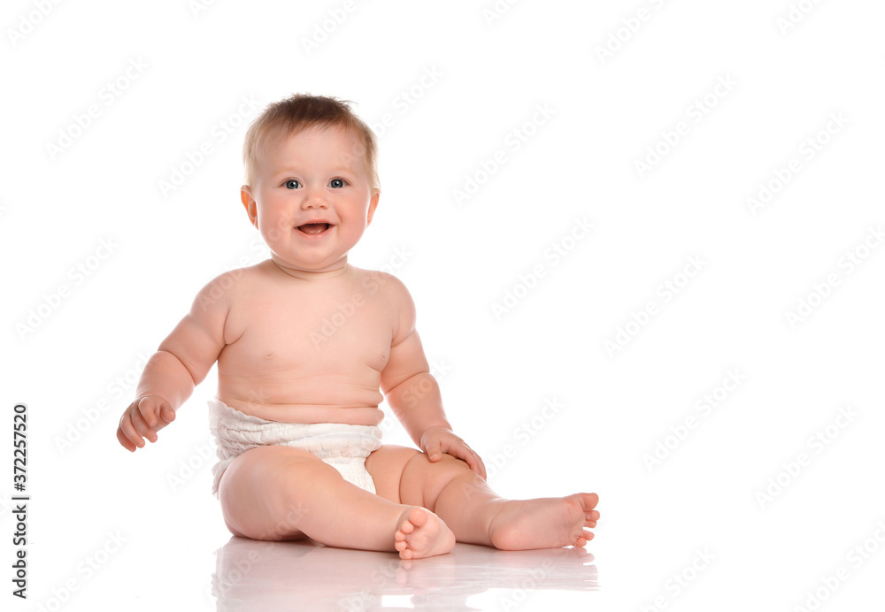 Smiling toddler isolated over white Smiling toddler isolated over white