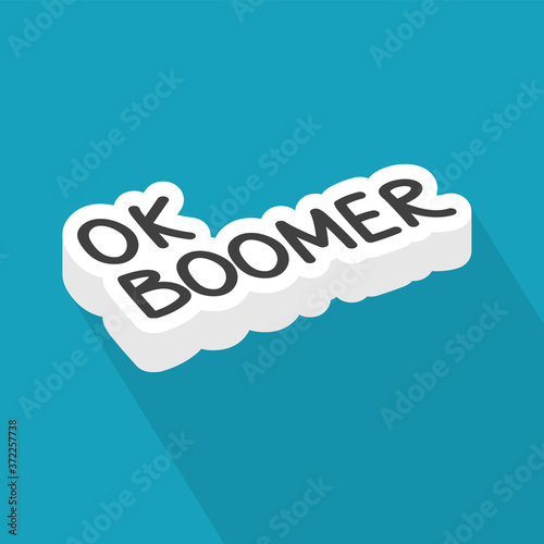 Ok boomer text concept- vector illustration photo