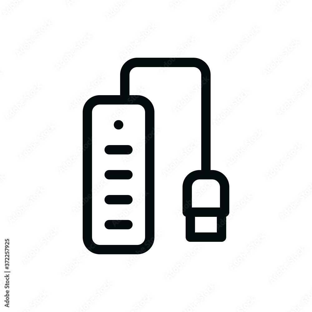 4 ports USB hub isolated icon, cable device external hub outline vector icon with editable stroke 4 ports USB hub isolated icon, cable device external hub outline vector icon with editable stroke