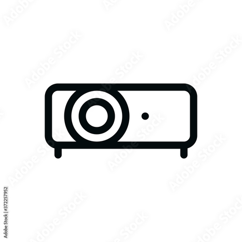 Multimedia projector isolated icon, movie projector linear icon, digital video projector for presentation outline vector icon with editable stroke