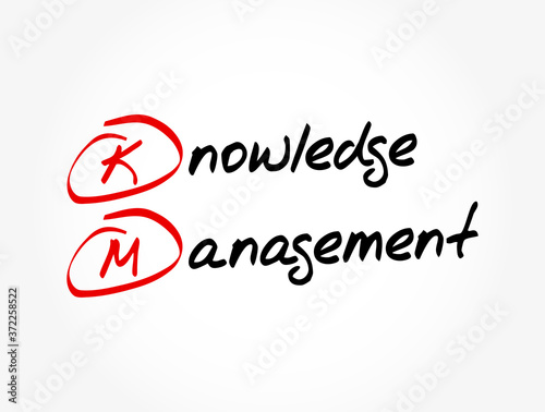 KM - Knowledge Management acronym, business concept background