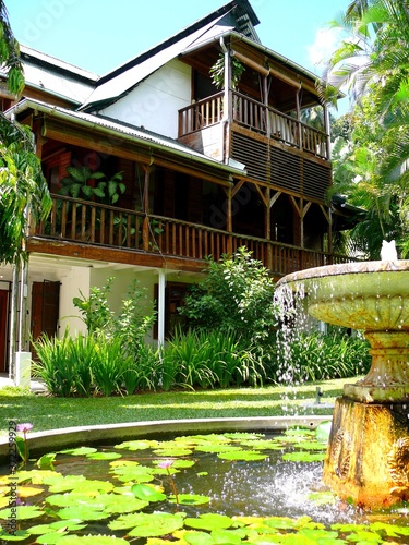 Seychelles, Indian Ocean, Mahe Island, city of Victoria, typical house