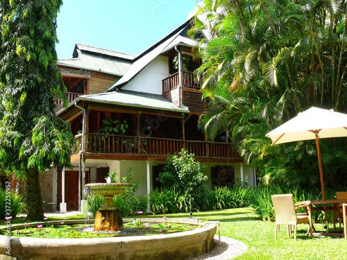 Seychelles, Indian Ocean, Mahe Island, city of Victoria, typical house