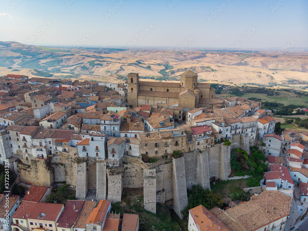 Panoramic view of Acerenza. Basilicata. Italy. aerial view of Acerenza