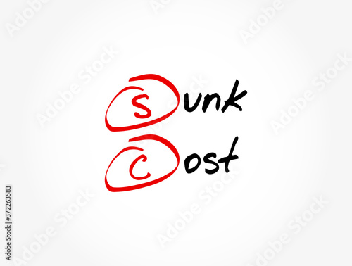 SC - Sunk Cost acronym, business concept background