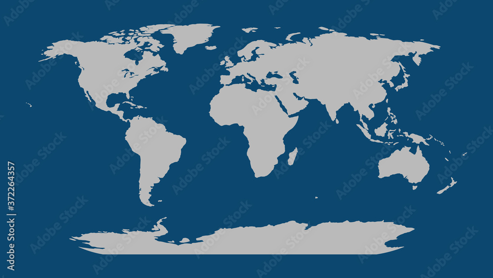 Vecteur Stock World map vector, isolated on blue background. Flat Earth ...