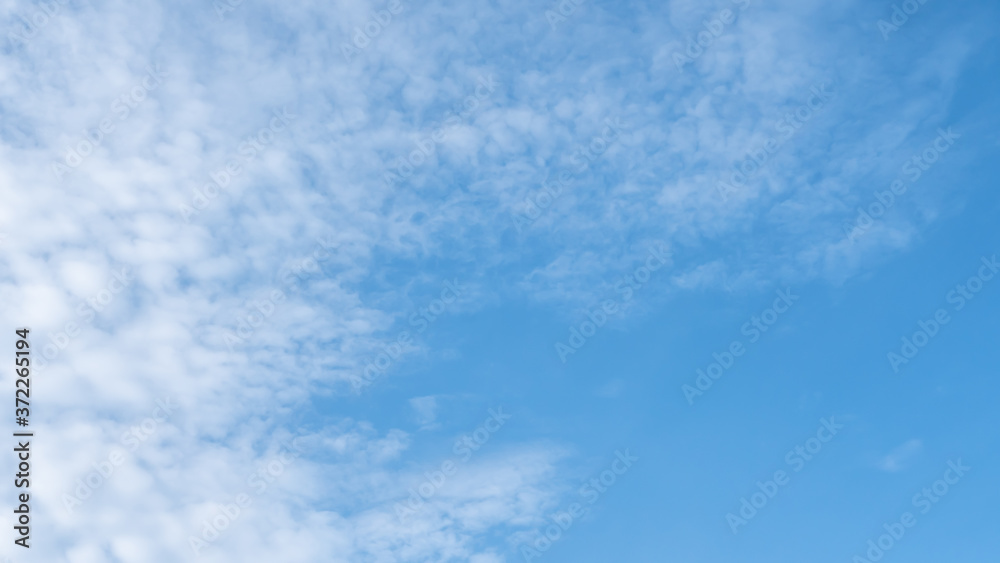 Blue sky with white clouds for text background.