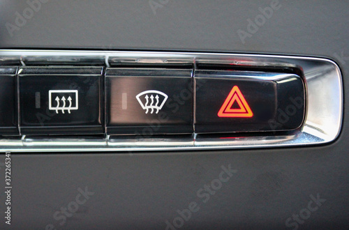 Various buttons on vehicle dashboard
