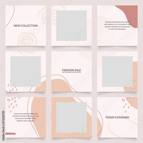 social media template banner fashion sale promotion. fully editable instagram and facebook square post frame puzzle organic sale poster.